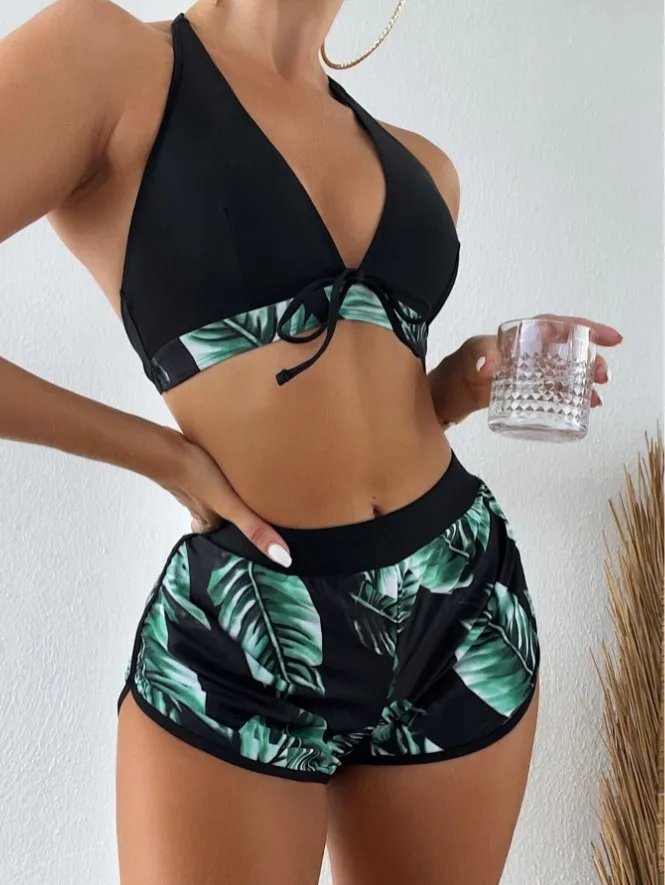 Summer Print Swimsuits Tankini Sets Female Swimwear Sports Beach Wear Two-Piece Bathing Suit Girls Pool Women Swimming Suit 2022