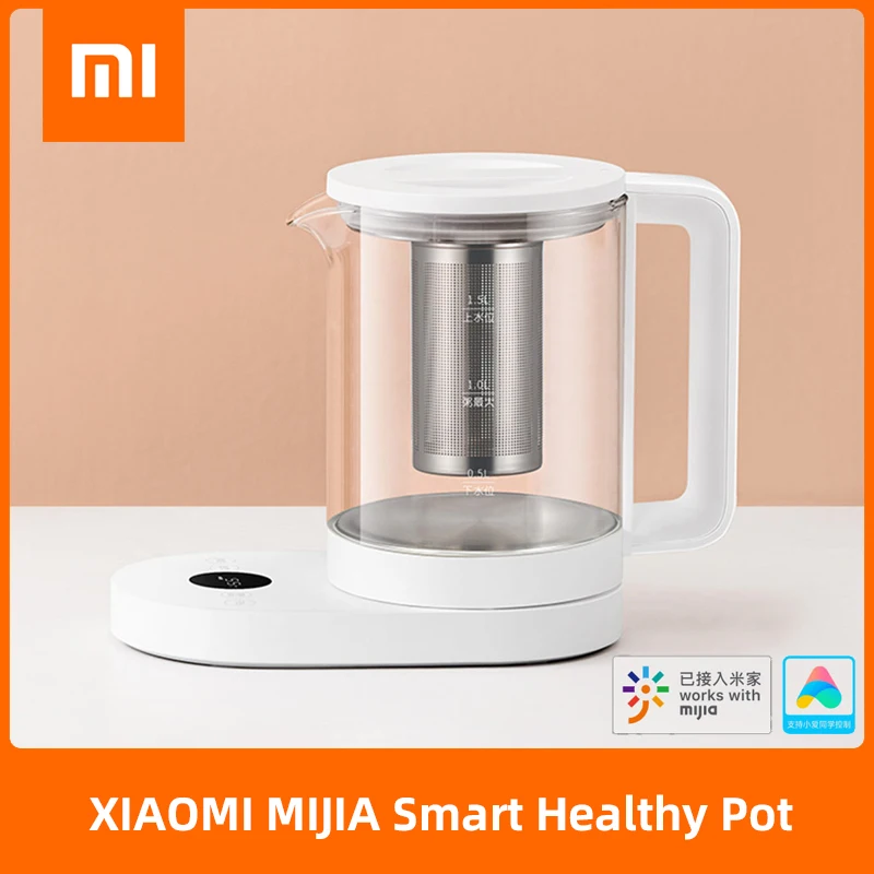

Умный чайник Xiaomi Mijia MYSH0E1ACM 304, многофункциональный стеклянный чайник из нержавеющей стали, работает с приложением