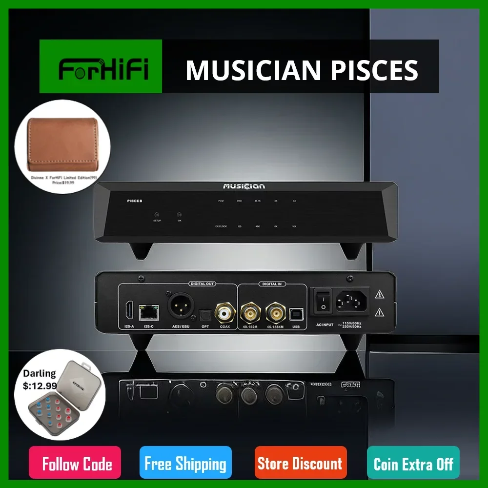 

MUSICIAN PISCES HIFI Digital Interface I2S Accurate FEMTO Clock TOCX ARM STM32F446 24Bit 768KHZ DSD512 Proprietary USB Interface