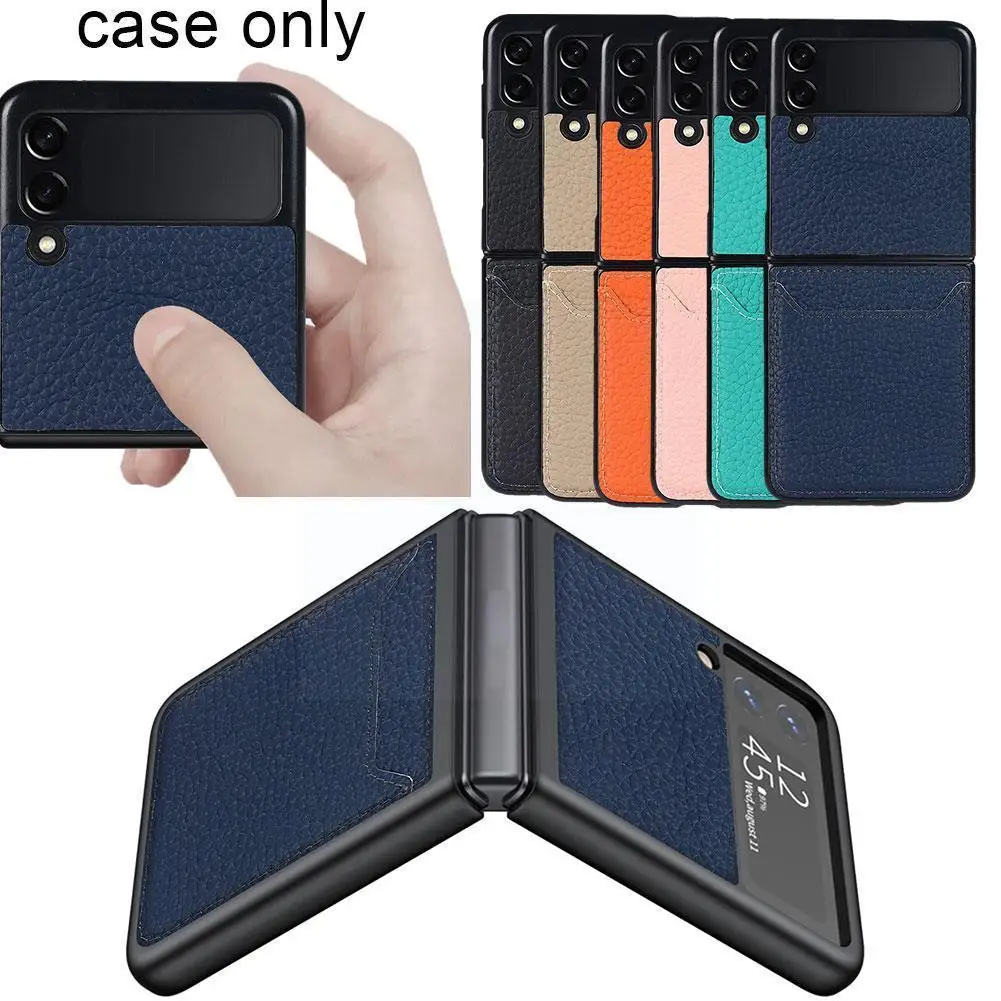 

Durable Pu Leather With Card Slot For Z Flip 3 Flip3 5g Anti-scratch 360° Protective Phone Cover H3n4