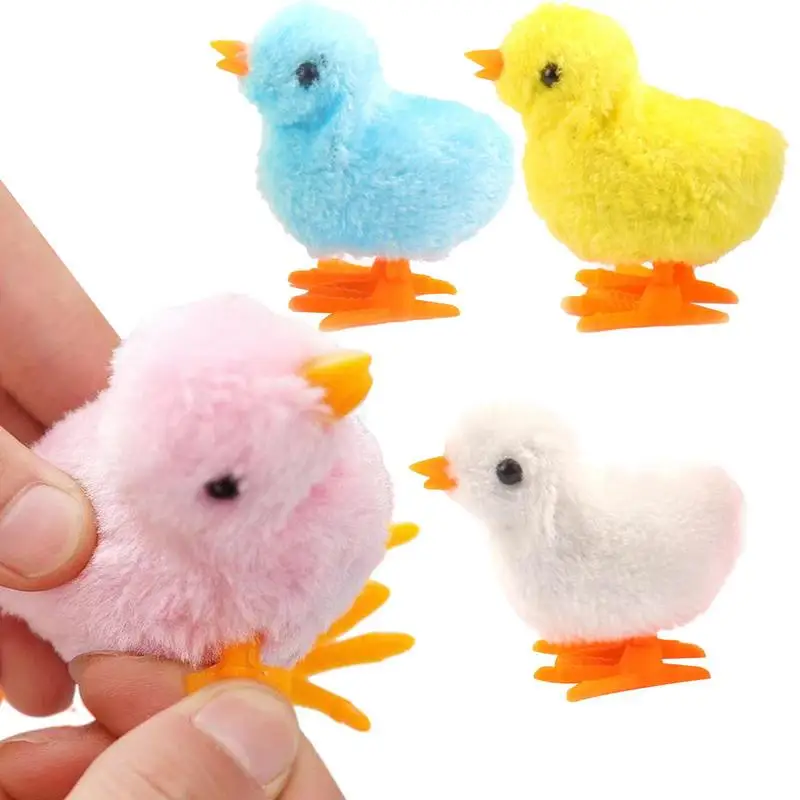 

Baby Chick Toys Wind Up Chicks Wind Up Toys For Toddlers Easter Fur Chicks DIY Easter Egg Bonnet Decorations Chick Plush Stuffed