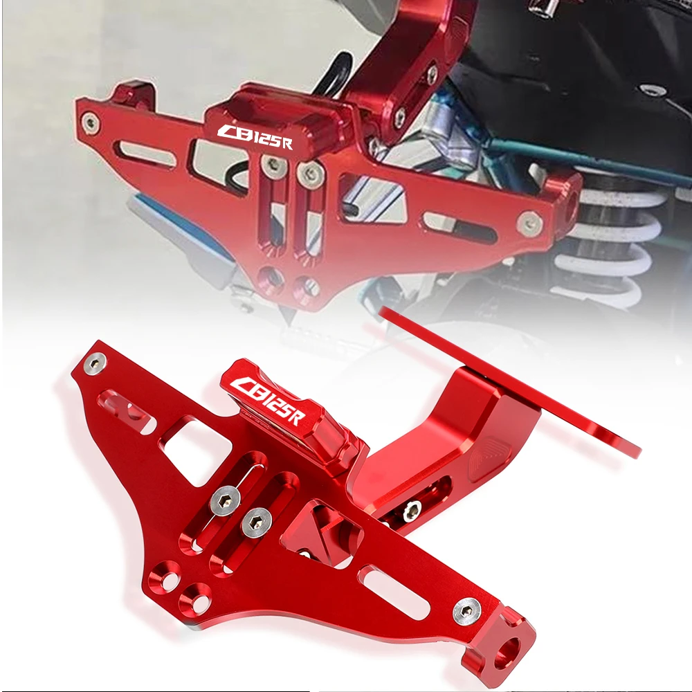 

Frame Holder Bracket CNC 2018 CB125 R CB 125R Motorcycle Adjustable Angle License Number Plate For HONDA CB125R 2011-2020 2019