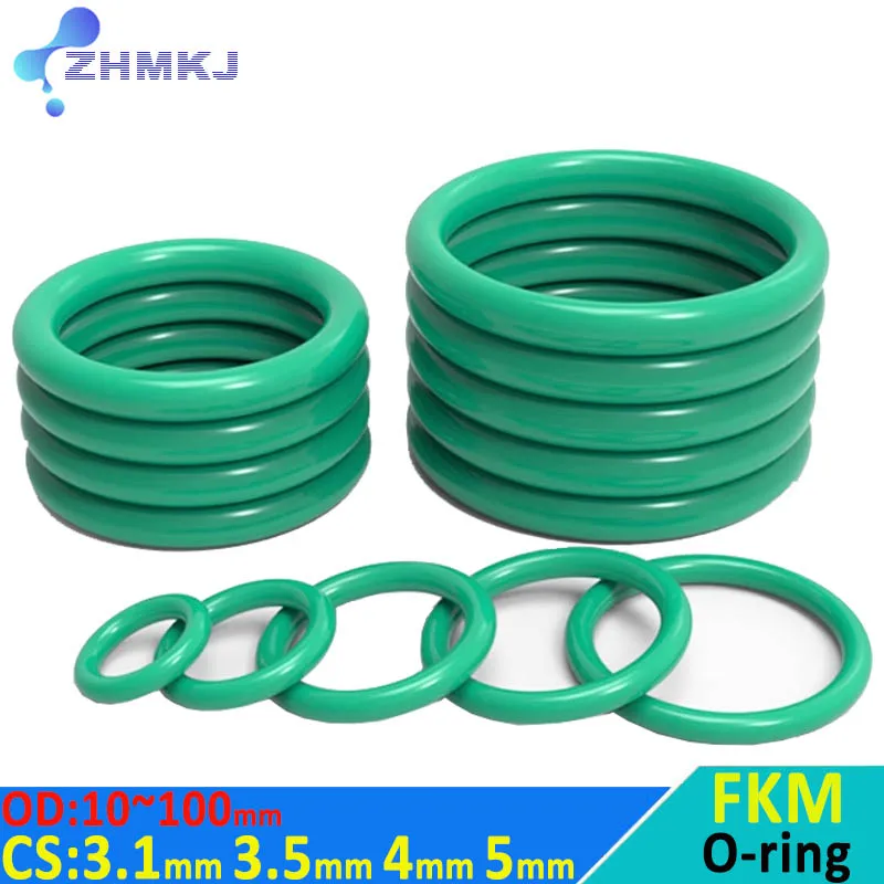 

Уплотнительное кольцо FKM, уплотнительная прокладка CS 3,1 мм, 3,5 мм, 4 мм, 5 мм, распорка из зеленой фторусовой резины, шайба с маслостойкостью, круглая форма, наружный диаметр 10 ~ 100 мм