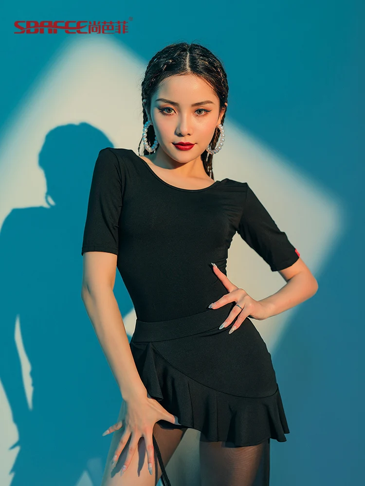 

Latin Dance Practice Clothes Female Adult Tops New Summer Dance Clothes Backless Training Dance Clothes