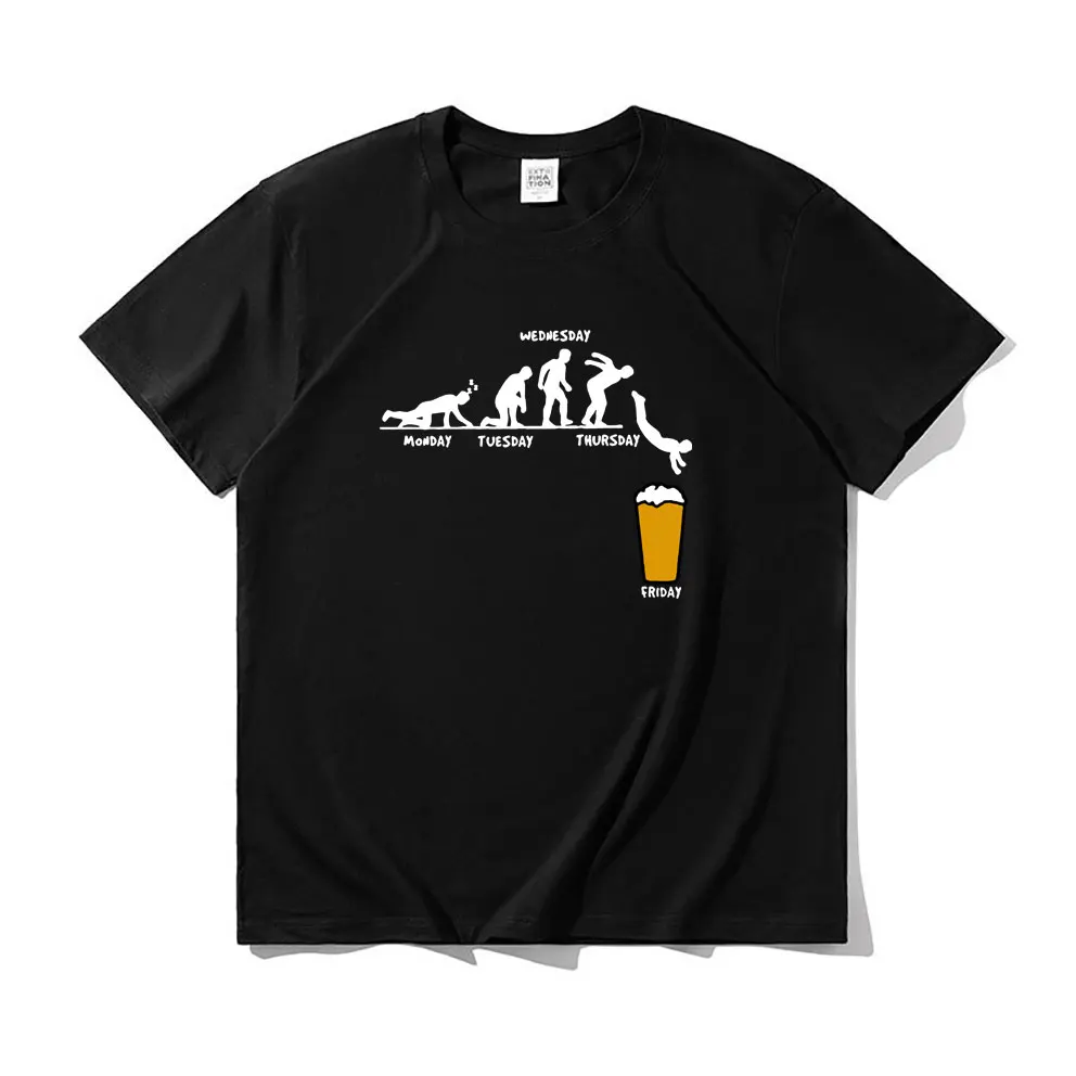 

Monday Tuesday Wednesday Thursday Thursday Friday Letter Logo Tshirt Short Sleeve Draft Beer Print T-shirts Men Women Streetwear