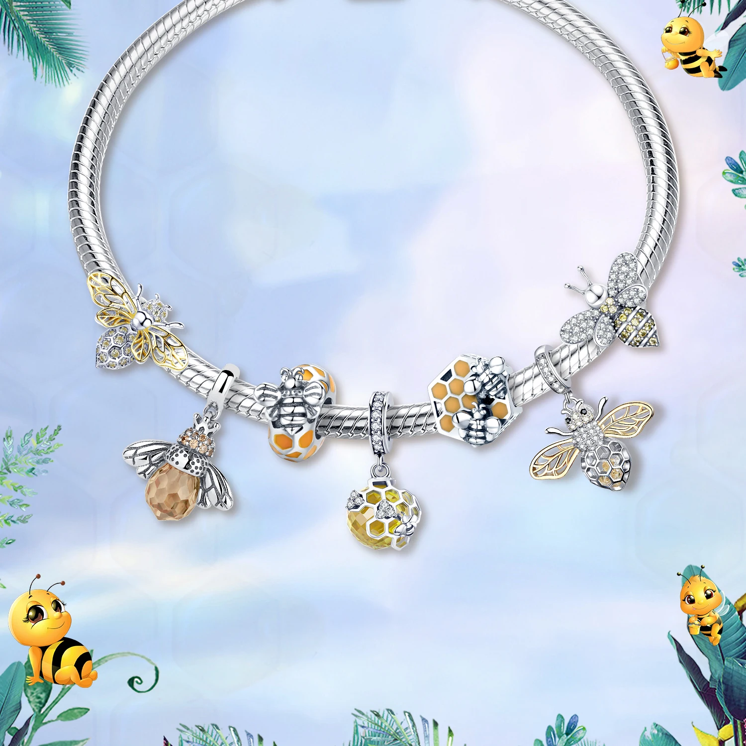 Женский браслет и Bamoer ювелирное изделие из стерлингового серебра 925 пробы в