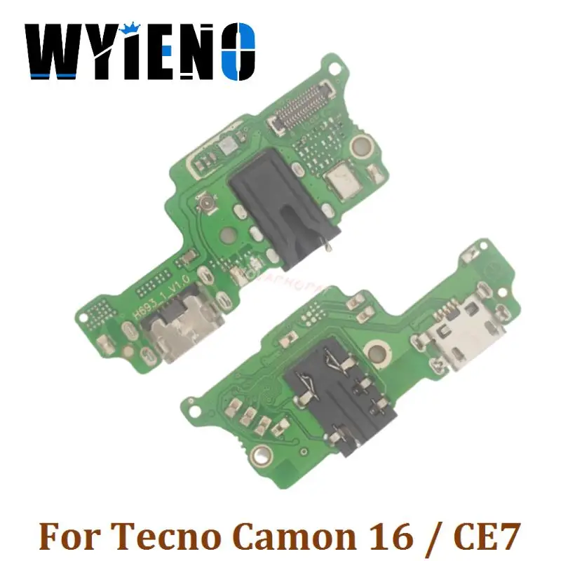 

Wyieno For Tecno Camon 16 / CE7 USB Dock Charger Port Plug Headphone Audio Jack Microphone MIC Flex Cable Charging Board