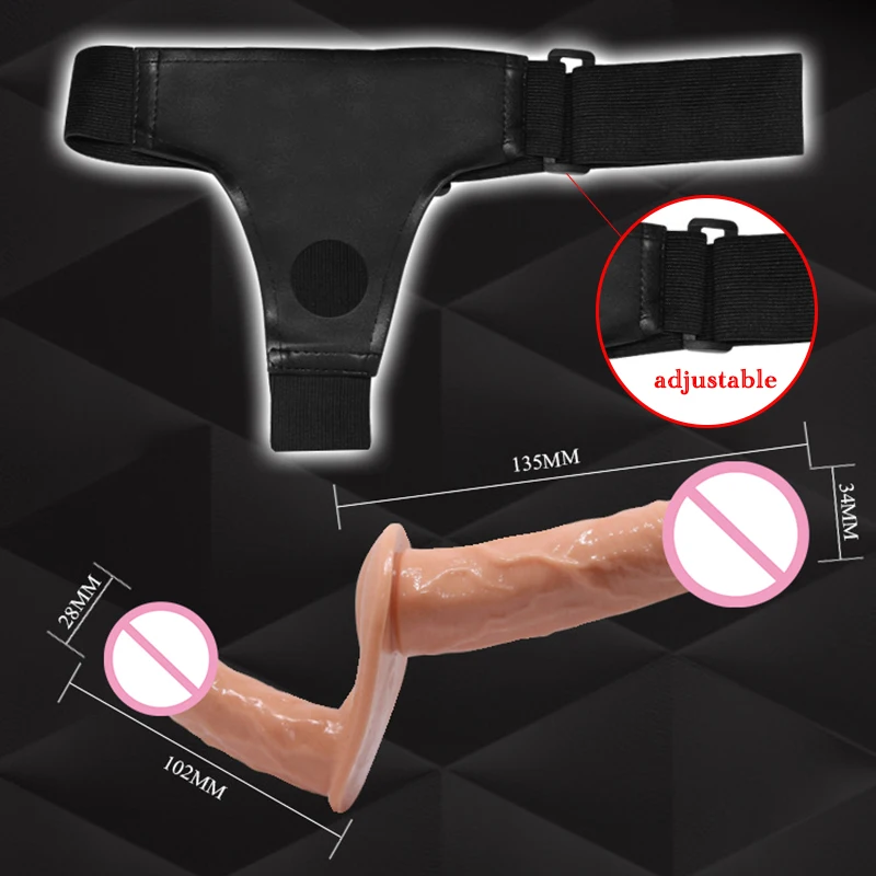 Фаллоимитатор на ремешке для мужа и жены двойной пенис носимый массажер штаны