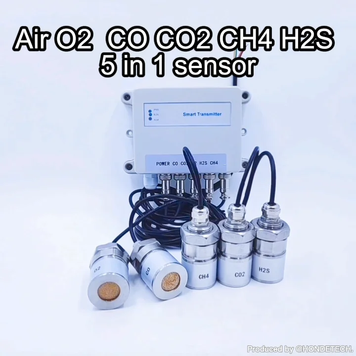 

Multi Functional IPV65 Waterproof 5 in 1 Air Quality O2 CO CO2 CH4 H2S Detector
