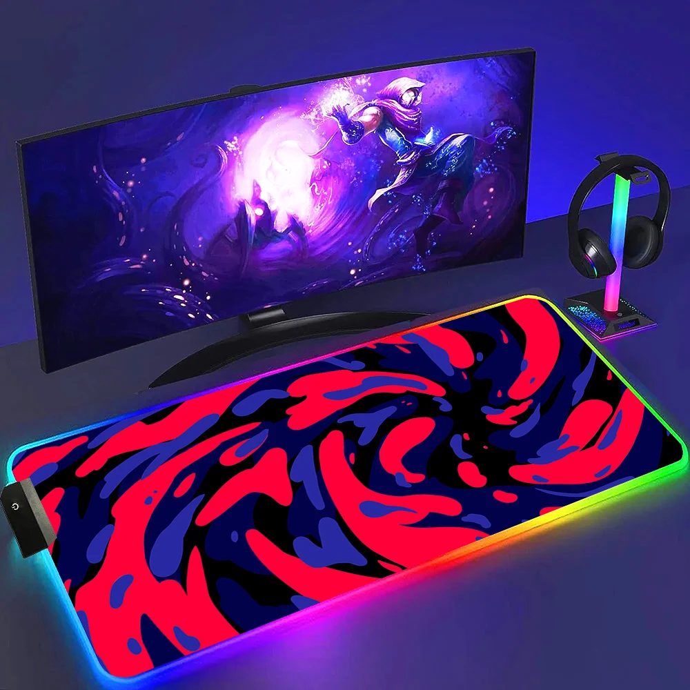 Большой коврик для мыши из поликарбоната 900x400 Strata жидкий Настольный RGB игровые