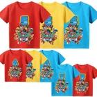 Футболка для мальчиков из мультфильма Щенячий патруль, модная детская одежда, милая фигурка, летние хлопковые короткие топы, эстетические подарки