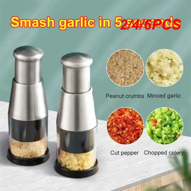 

2/4/6PCS Garlic Chopper Stainless Steel Garlic Press Crusher Manual Food Processor Dicer Mixer Kitchen Vegetable Slicer for