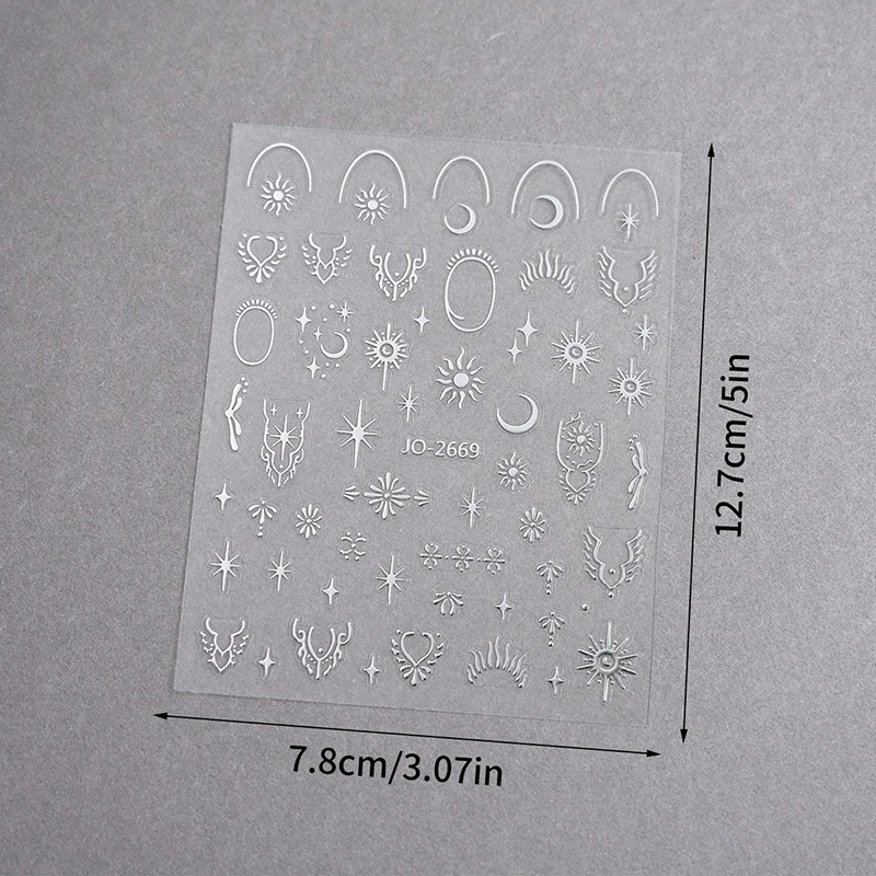 3D Золотая Серебряная Звезда/Солнце/Муна бронзовая наклейка для дизайна ногтей