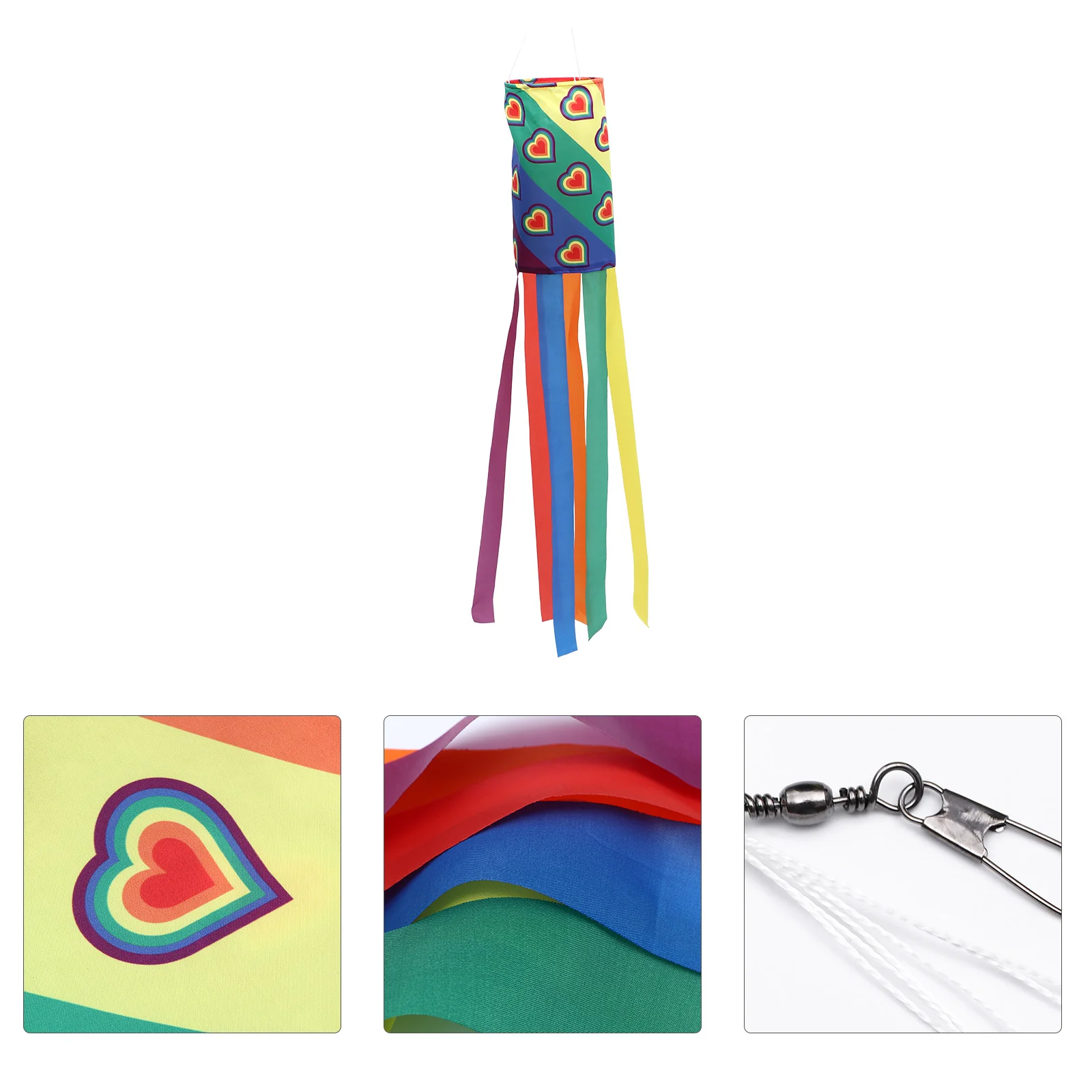 Радужная колонна Windsock Фен для волос Подвесное украшение Полиэстер Открытый двор