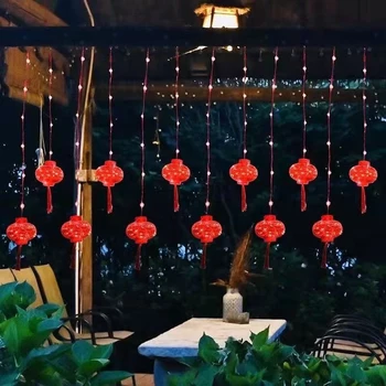2024 Chinese Red Lantern LED String Light with 8 Modes Chinese Knot Lantern Decoration Spring Festival Outdoor Holiday Supplies 4