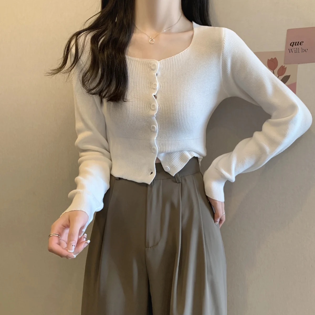 Настоящий снимок реальная цена Осенний корейский чистый приталенный короткий