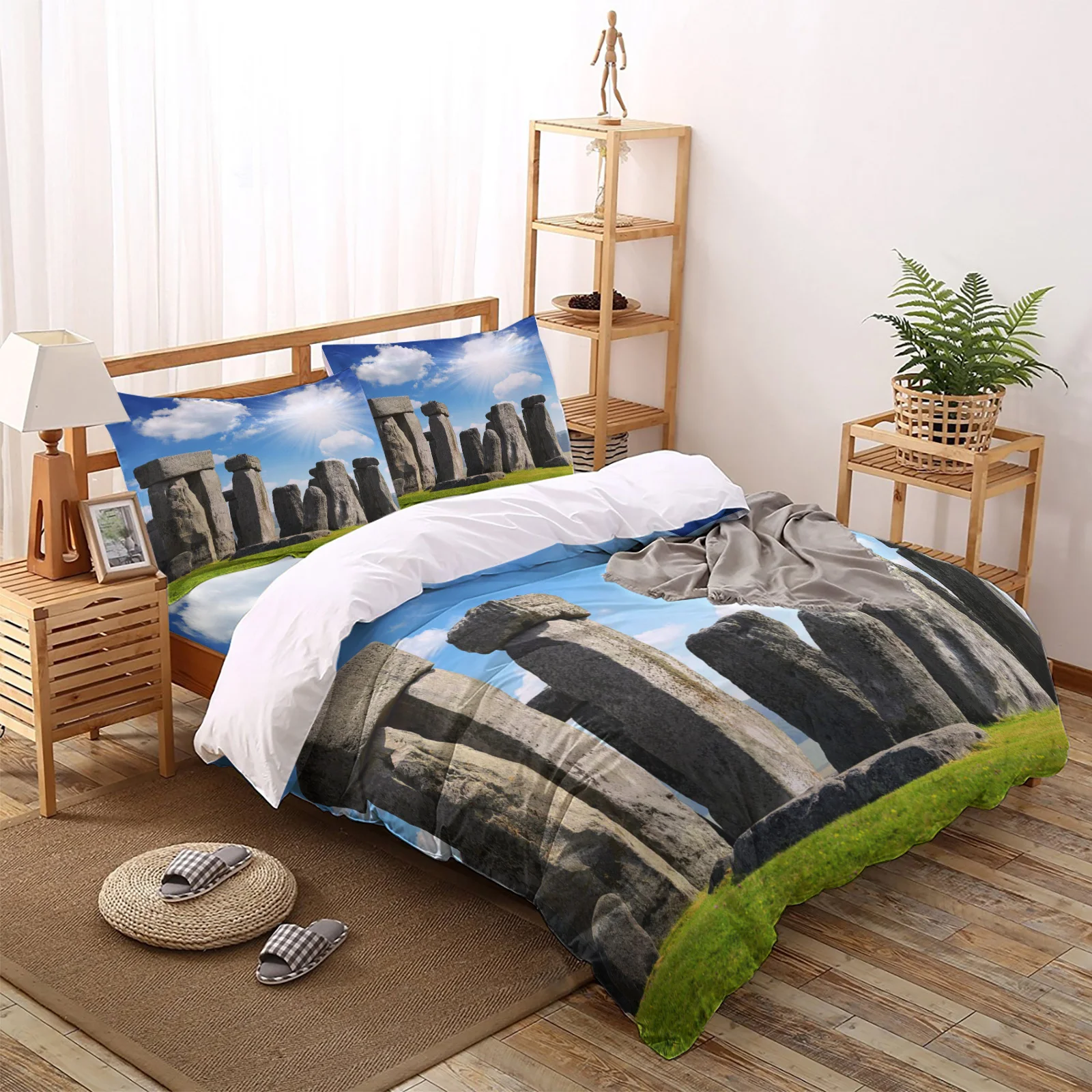 

Monument Uk Blue Sky Sun Comforter Bedding Sets Bed Linen Home Textile Bedroom Sheets Duvet Cover