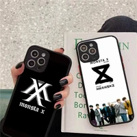 monsta x kpop band phone case matte transparent for iphone 7 8 11 12 13 plus mini x xs xr pro max cover