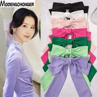 spring new fashion purple hairpins big barrette bow for woman streamer korean ponytail spring clip headwear hair accessories