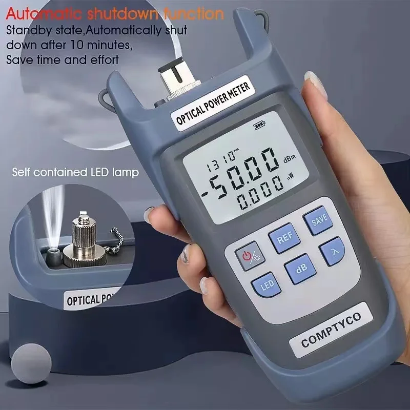 FTTH Fiber Power Meter AUA-G510A Fiber Optic Cable Tester-70dB~+10dB/-50dB~+26dB SC/FC/ST Connector LED Light