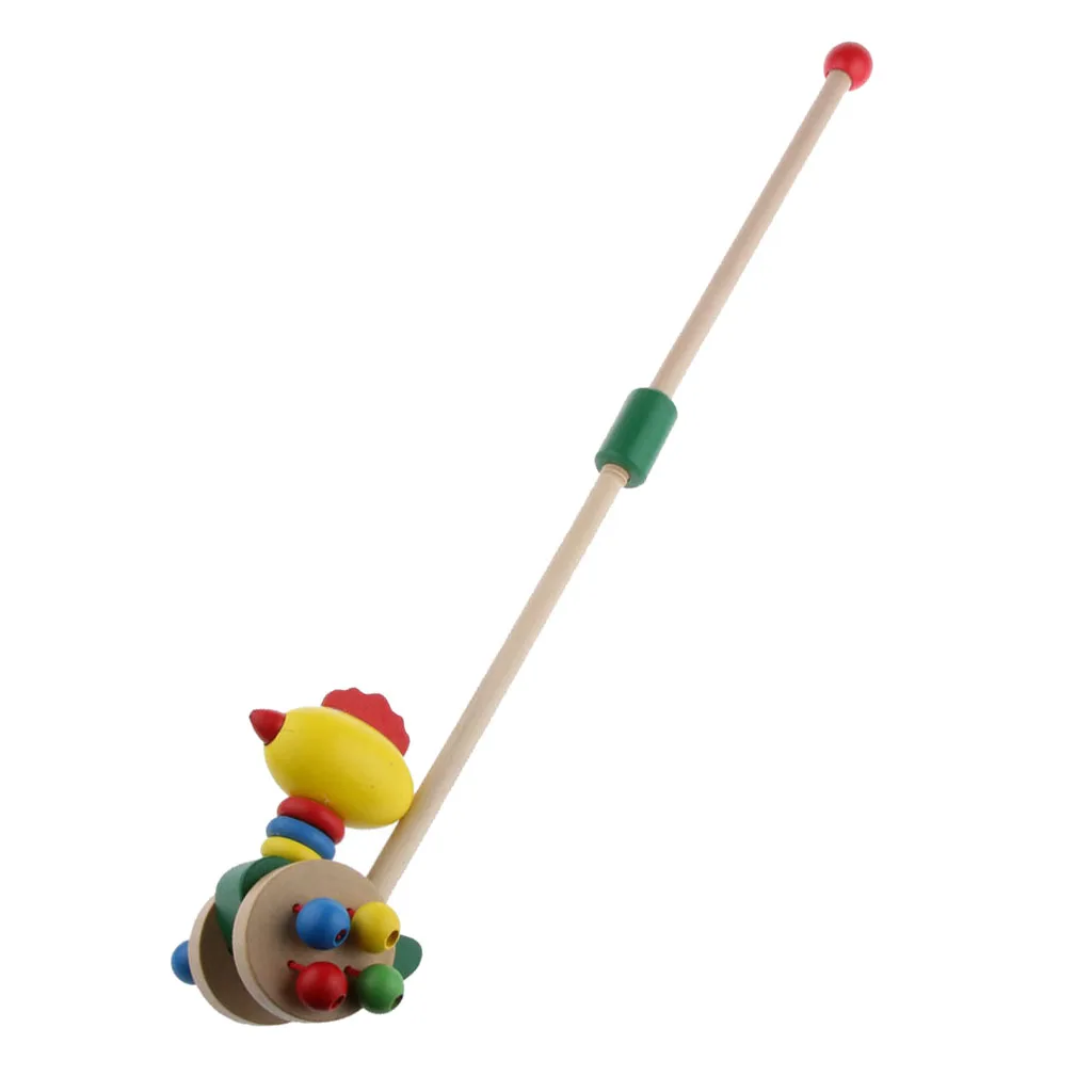 

Cute Cartoon Wood Animal Doll Trolley Children Toddler Toy for Kids Gift