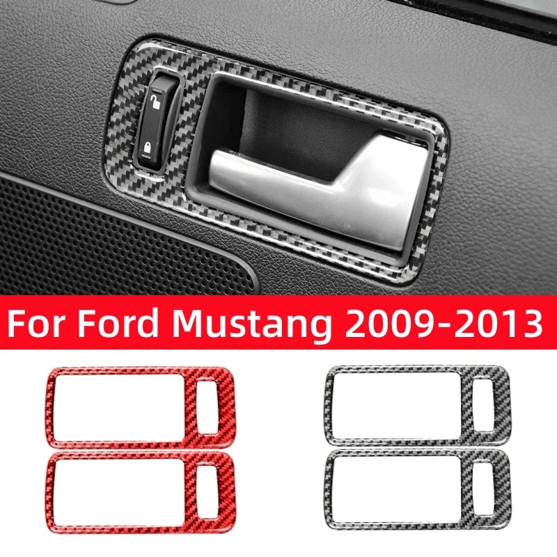 Для Ford Mustang 2009-2014 аксессуары из углеродного волокна внутренняя дверная ручка