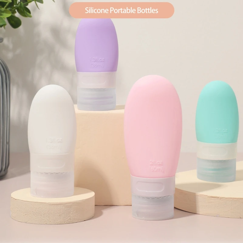 

Портативный Силиконовый многоразовый флакон, дорожная упаковка для шампуня, лосьона, косметические емкости для сжимания, переносная бутылка, 38/60 мл