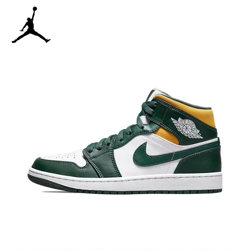 Оригинальные баскетбольные кроссовки Air Jordan 1 Mid Seattle Supersonics с высоким берцем в