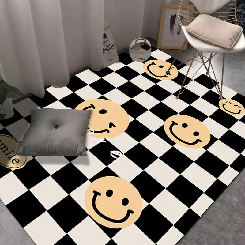

Nordic Checkerboard Modern Home Decoration Living Room Sofas Coffee Tables Rug Ins Simple Style Bedroom Carpets Dining Table Mat