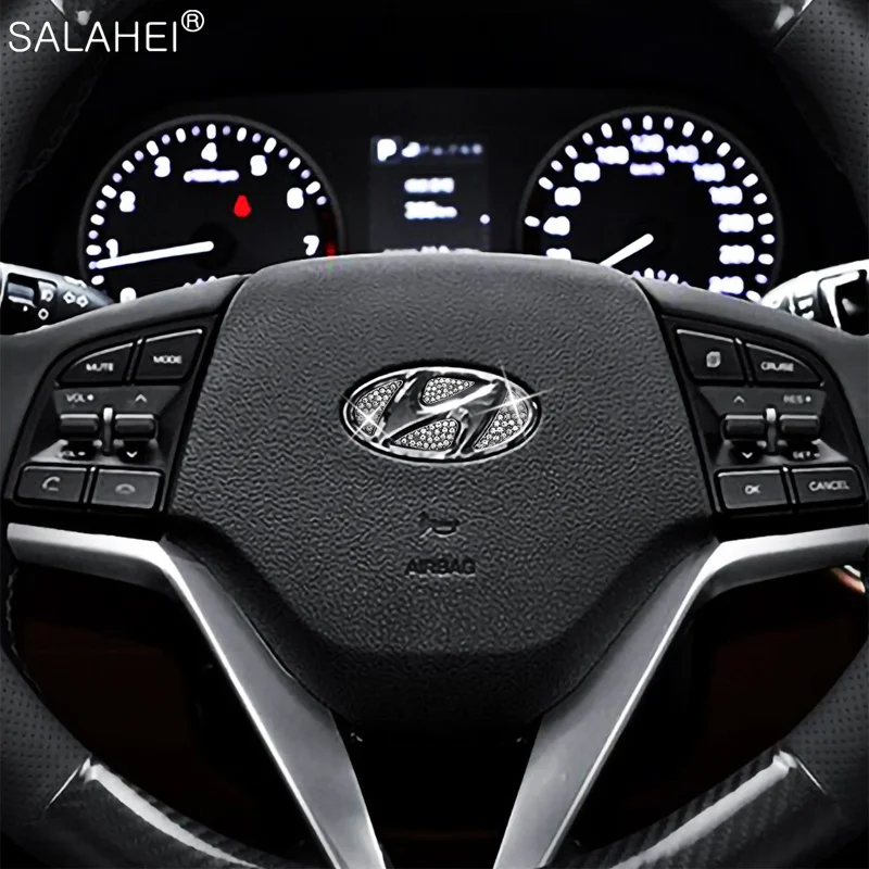 

Car Steering Wheel Center Diamond Sticker For Hyundai I40 Accent Tucson IX35 I30 I10 Genesis Tiburon Verna IX45 Veloster Elantra