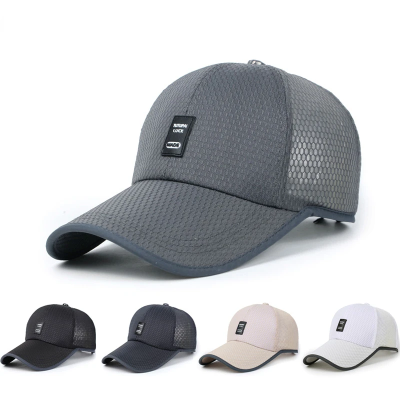 

Quick Drying Summer Hats for Men Breathable Mesh Baseball Cap Cooling Curved Visor Snapback Hat Unisex Casquette Sports Caps