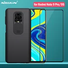 2-в-1 чехол Nillkin + стекло для Xiaomi Redmi Note 9 Pro Note 9S Чехол CamShield Защитная крышка для камеры с закаленным стеклом