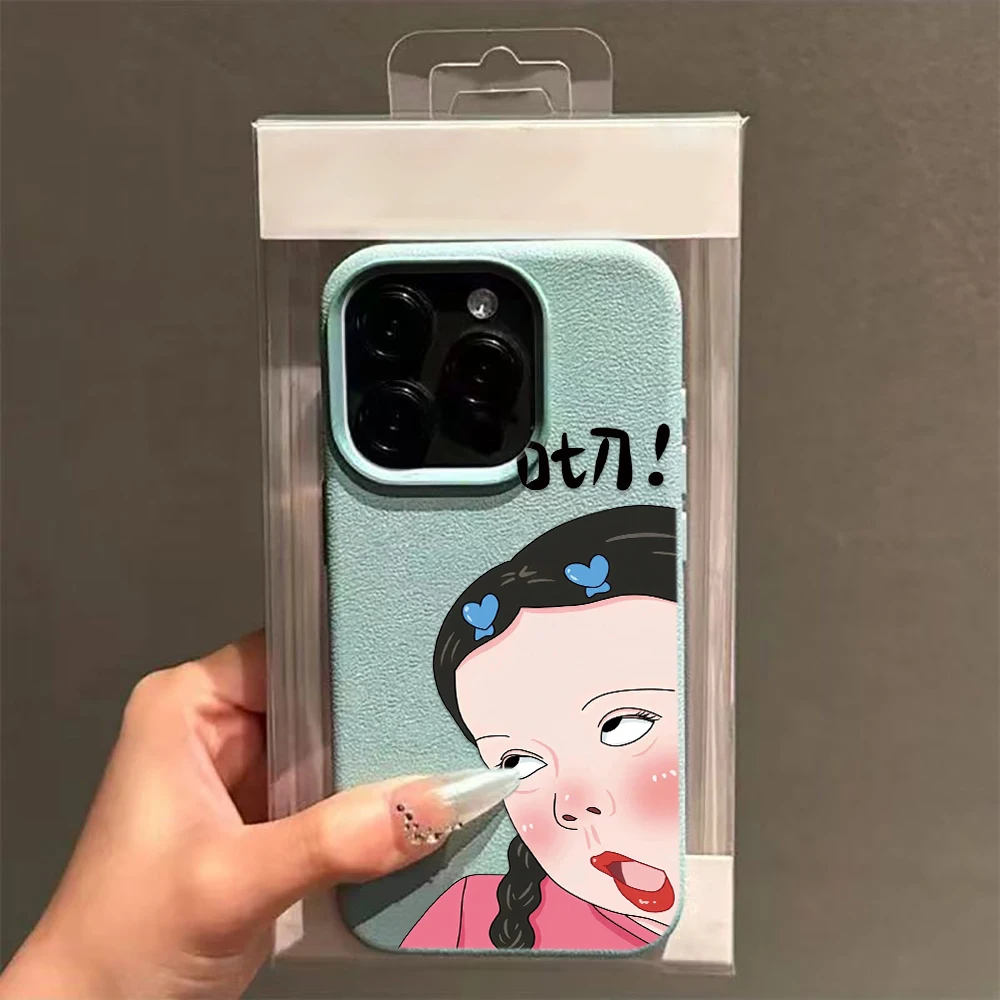 Фото Мягкий чехол для iPhone 11 12 13 14 15 16 17 Pro Max Plus Air с креативным дизайном и забавным изображением милой девушки №2