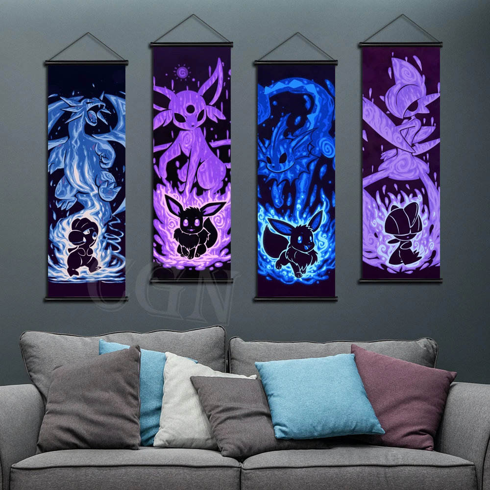 Японские Аниме художественные плакаты Покемон вулпикс холст живопись HD печать