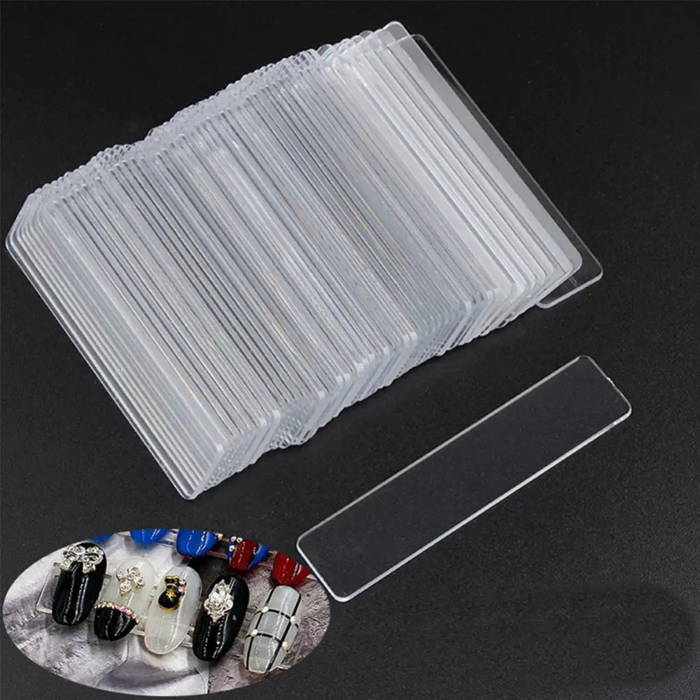 

50Pcs/Lot Transparent Nail Art Tips Strip Display Stand Acrylic Showing Shelf False Nail Tips Nail Art Display Stand