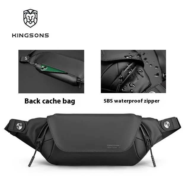 Фото Сумка Kingsons Tech Sling Bag, простая, легкая, мужская, нагрудная, через плечо, водонепроницаемая, для коротких поездок, игровая сумка, подходит для iPad 7.9 дюймов №5