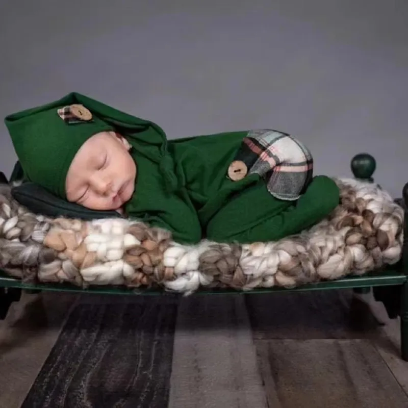 Newborn Photography Clothing Hat+Jumpsuit 2Pcs/Set Studio Baby Photo Prop Accessories Infant 0-1Month Fotografia Costume Outfits