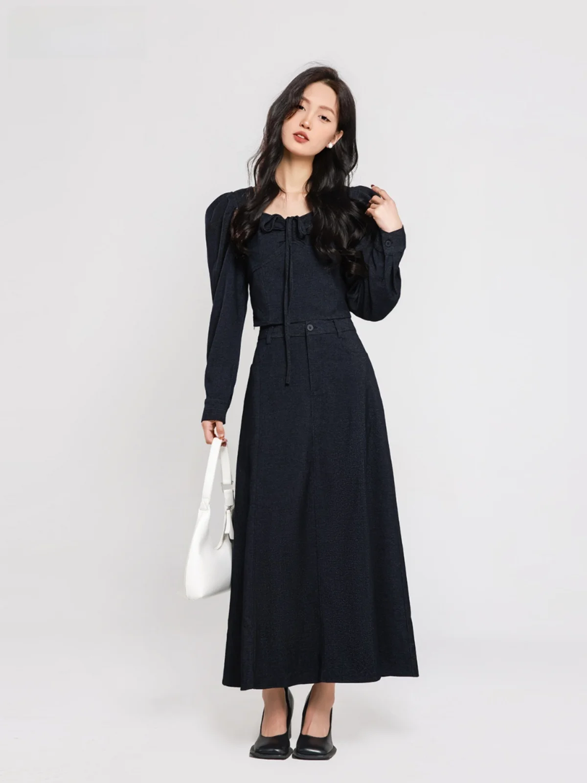 The Starting Point of Memory Французский комплект с квадратным воротником короткая рубашка и