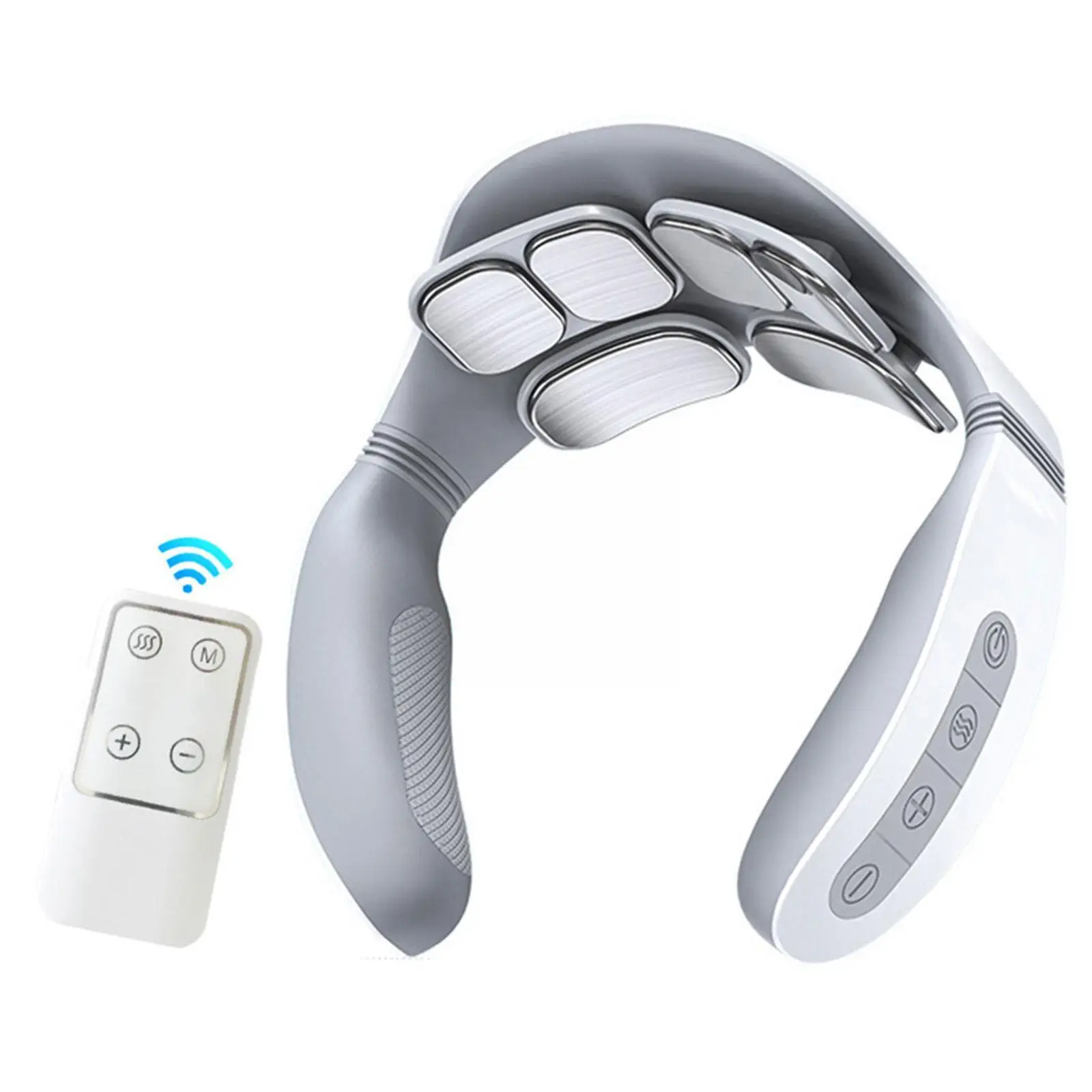 

Smart Electric Neck and Shoulder Pulse Massager Kneading Cervical TENS Massage Machine Relax Relief Pain Wireless Heat Vert J6T2