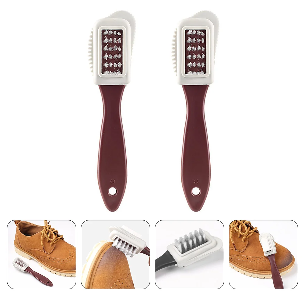 

2Pcs Frosted Leather Shoes Cleaner Multifunction Shoes Wipe Brush Random Color