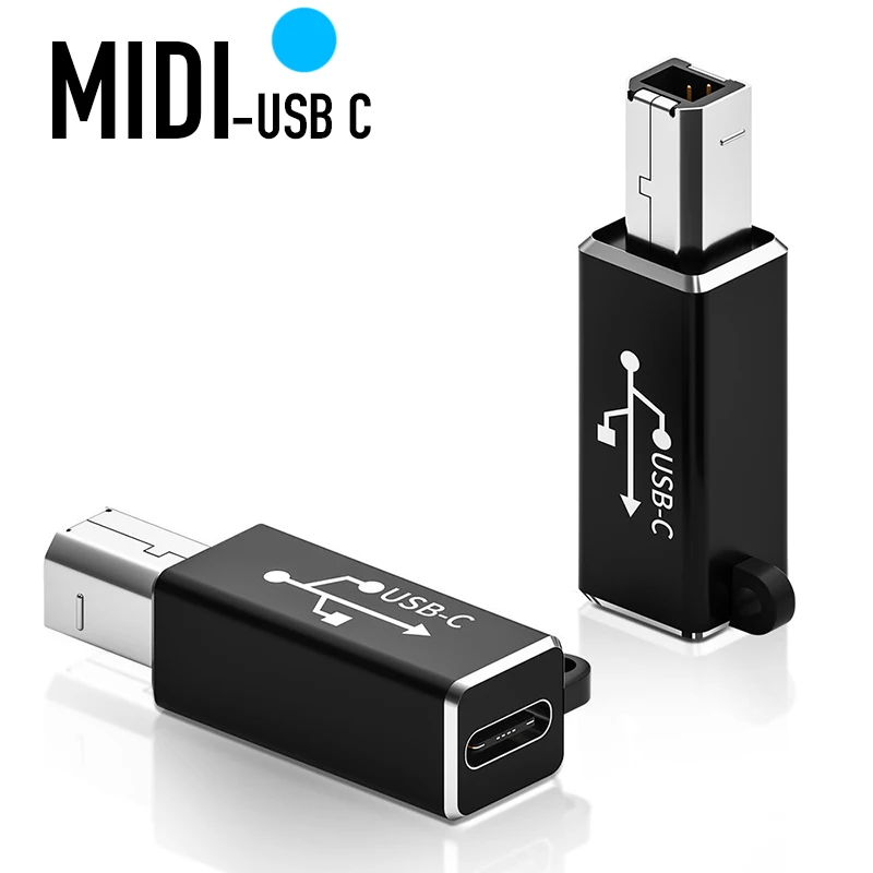 Фото Адаптер USB типа C «мама» на USB-B «папа» для принтера, конвертера сканера, адаптера передачи данных USB-C для клавиатуры контроллера MIDI №1