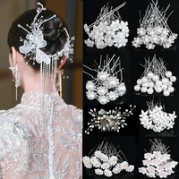 23styles rhinestone hair clips wedding flower pearl rhinestone hair band hair clip for bridesmaid clear jewelry hair accessories