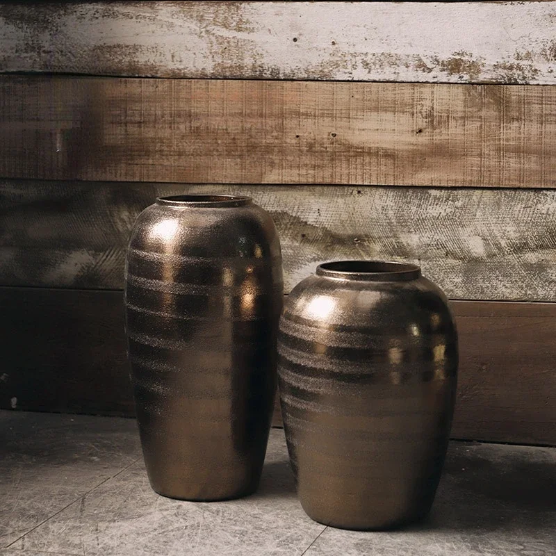 Ваза для сушеных цветов керамическая напольная ваза ручной работы в стиле ретро