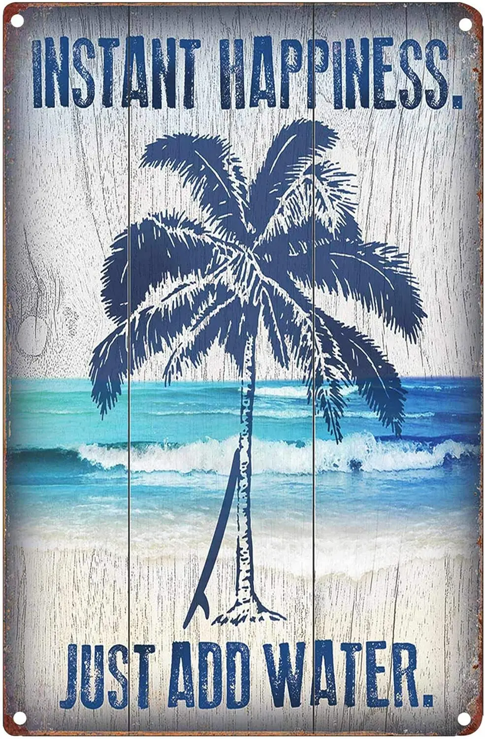 Nstnt Hppness Just dd Wter Bech Sgns Retro Vntge Country Home Decor Frm Decortve 8X12nch