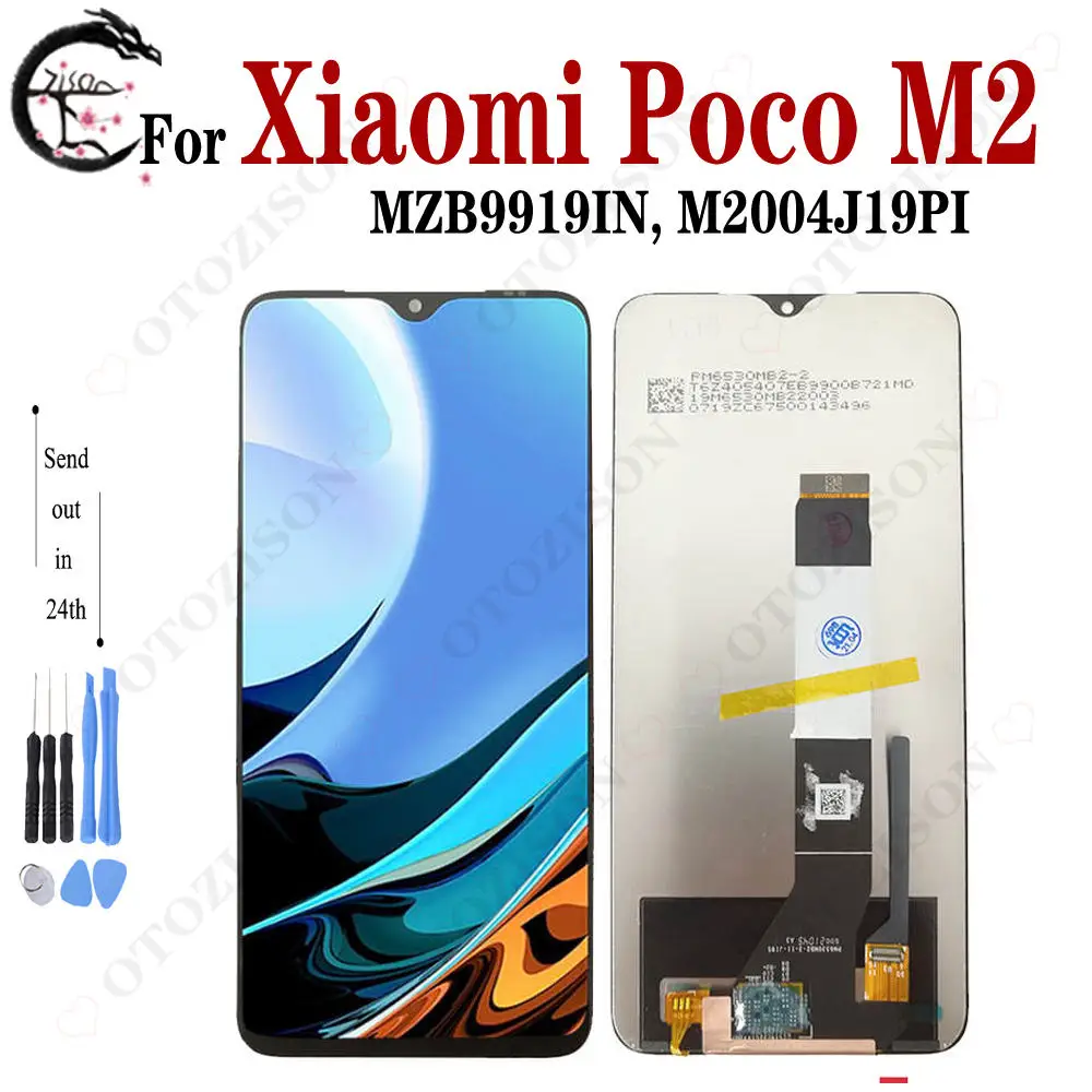 ЖК-дисплей Mi Poco M2 Для Xiaomi POCO M2, сенсорный экран, дигитайзер в сборе MZB9919IN M2004J19PI, ЖК-дисплей, запасные части, M2 дисплей