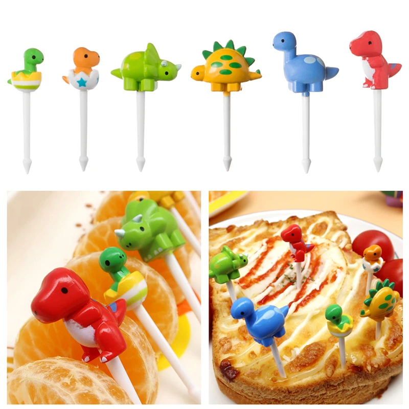 

Animal Farm Dinosaur Fruit Fork Mini Cartoon Children Snack Cake Dessert Pick Toothpick Bento Lunches Birthday Party Decoration