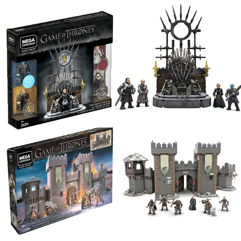 

Mega Construx Game of Thrones White Walker Battle The Iron Throne Construction Battle of Winterfell Building Set toys for kids