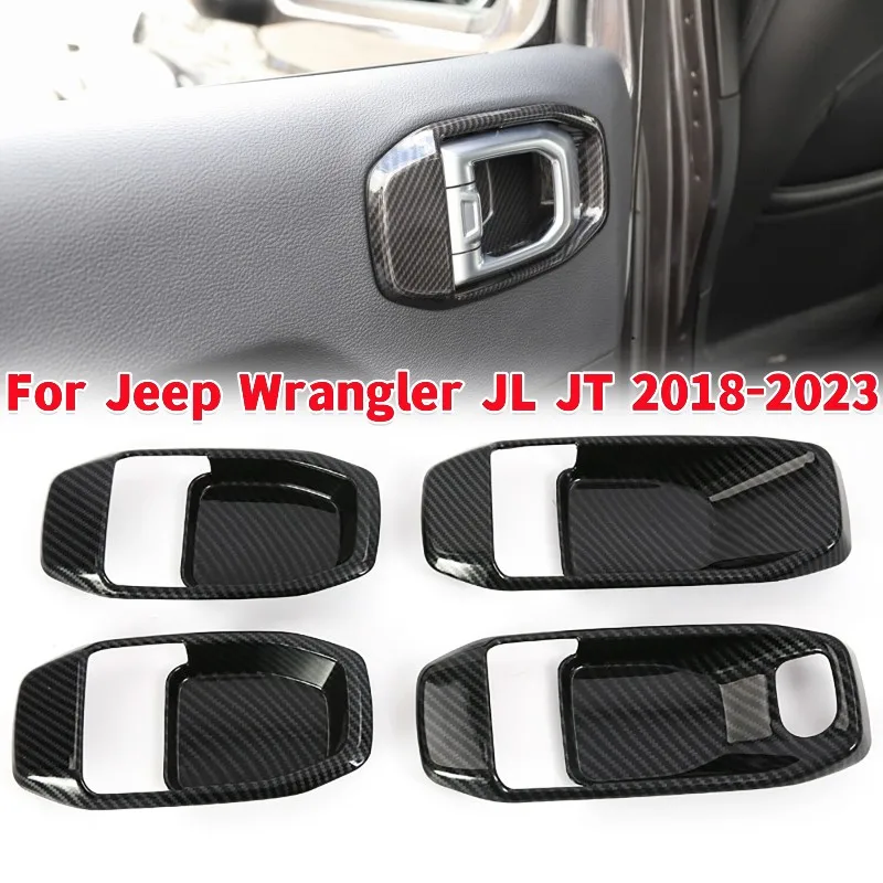 

4Pcs/set Car Door Handle Bowl Cover Sticker Decorative Covers Fit for Jeep Wrangler JL JT 2018-2023