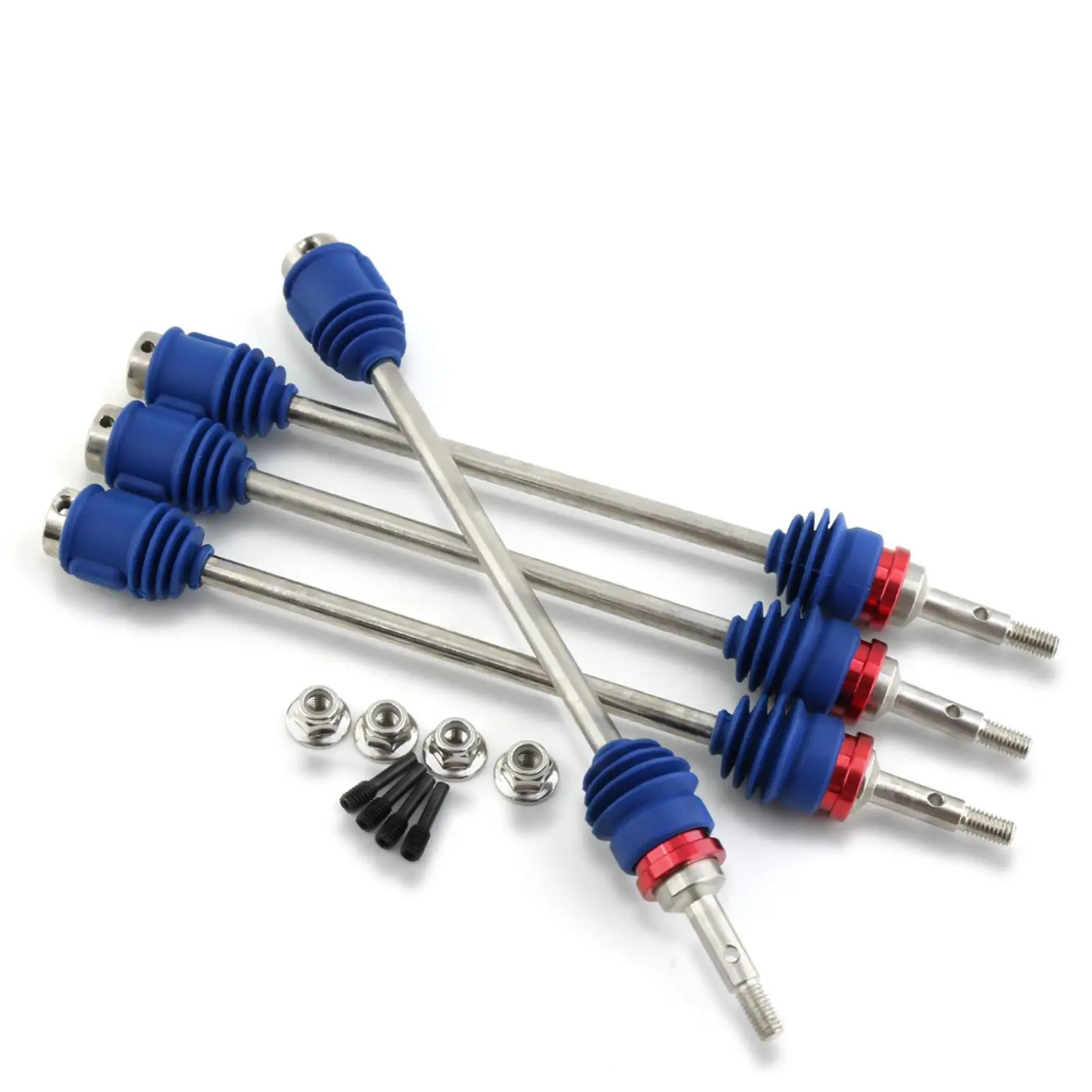 4x CVD Joint Driveshaft Axles power Nickel Plated Steel Shafts High Reliability 5451R Steel Driveshafts for Revo