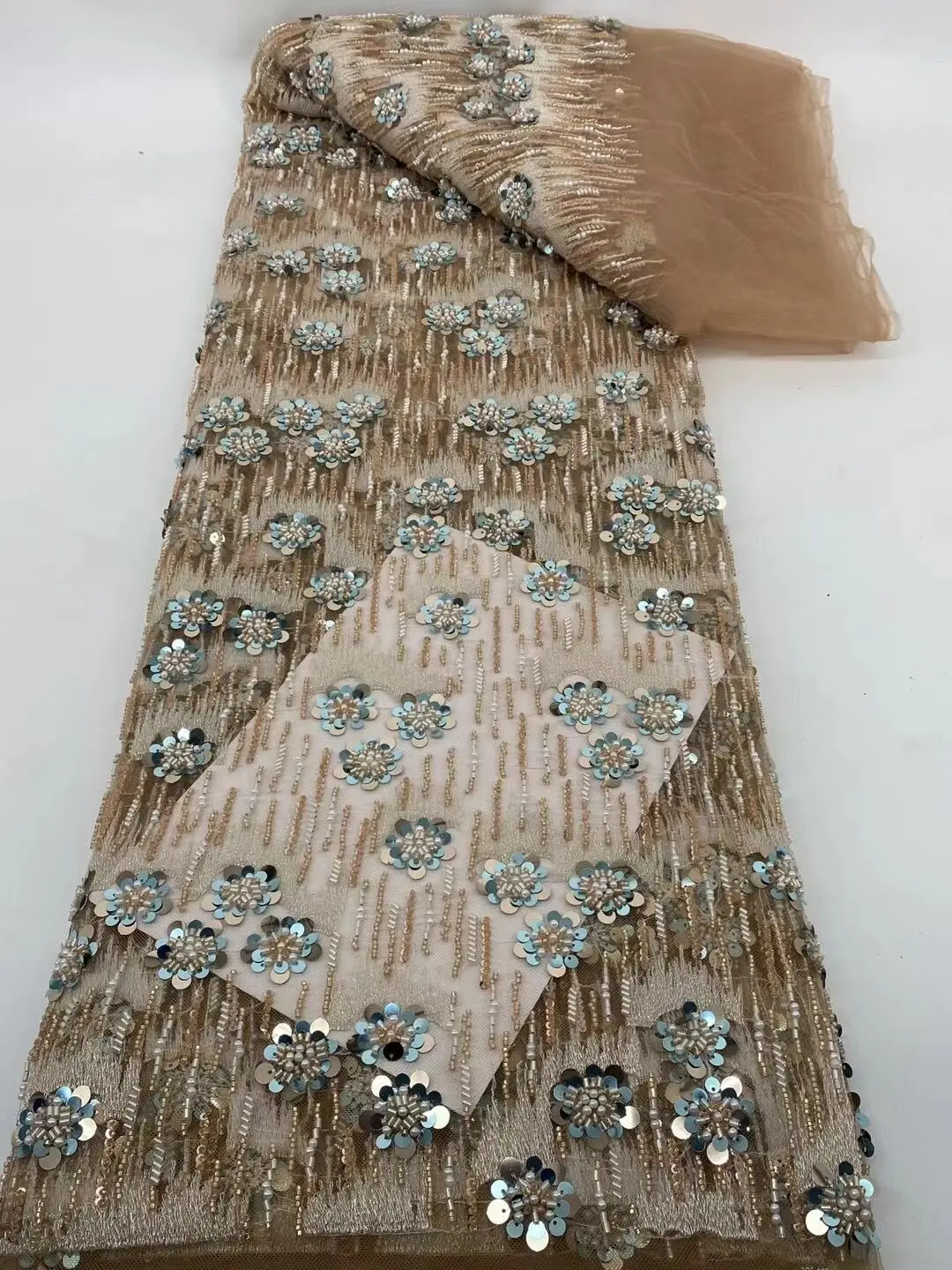 Французская Тюлевая кружевная ткань с блестками J-14072620 Африканское роскошное